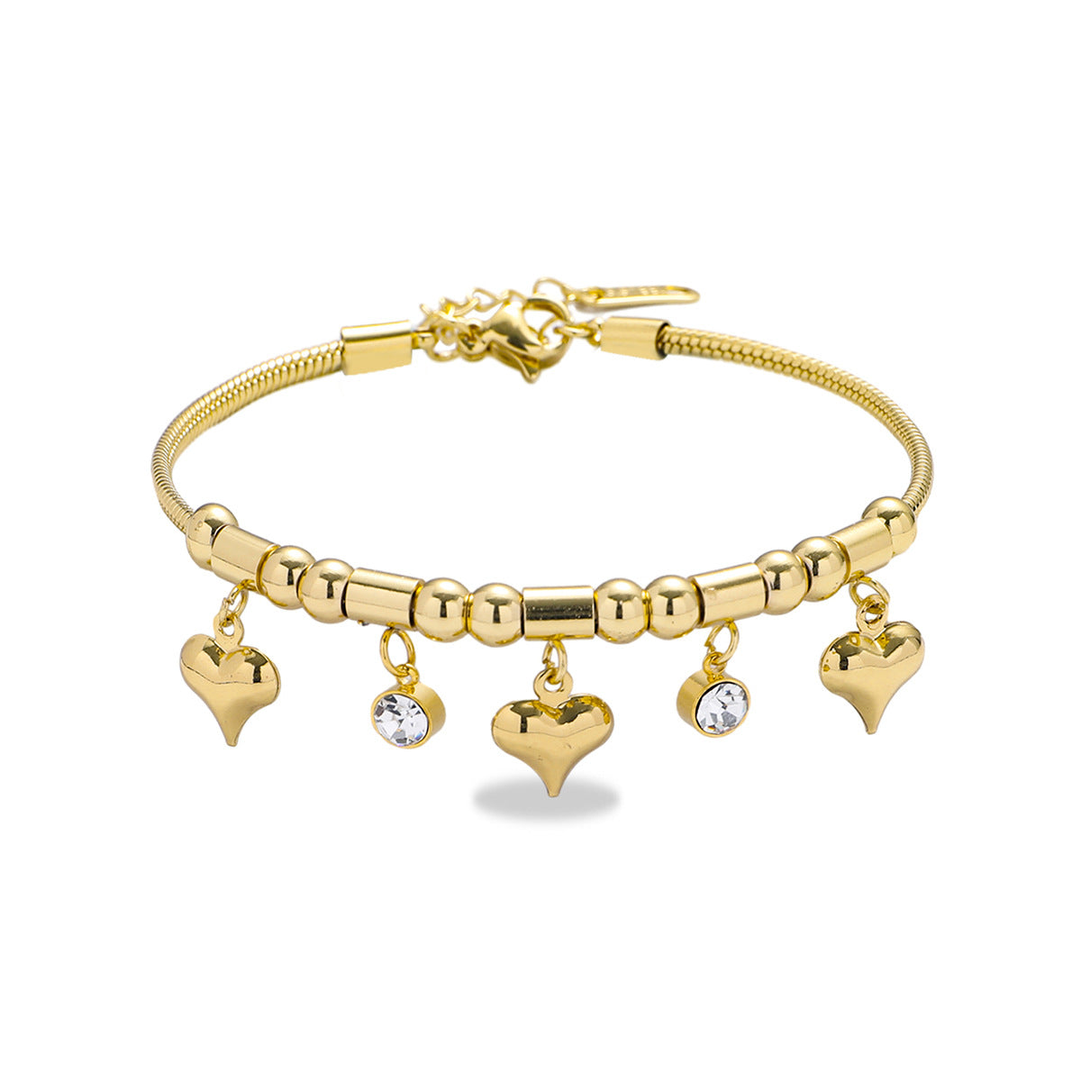 Heart & Zircon Charm Bracelet