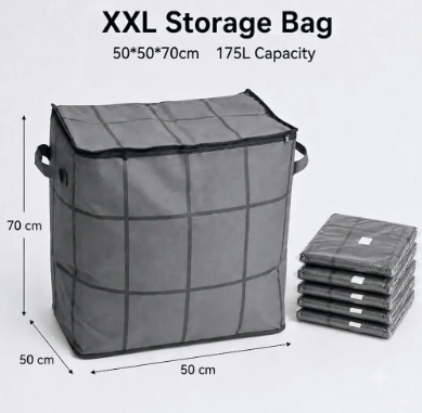 🔥 LAST DAY 50% OFF! 🏠 XXL 210L Storage Bag – Large Capacity Moving & Closet Organizer for Quilts, Bedding & Sweaters