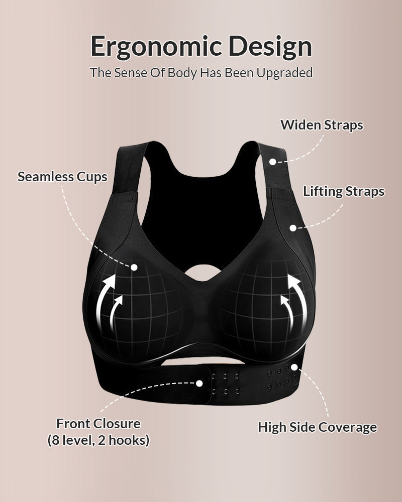 Women working comfortably wearing wireless bra