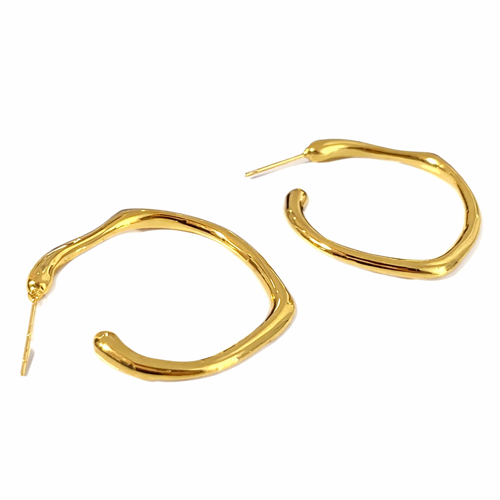 C-Shape Hoop Stud Earrings