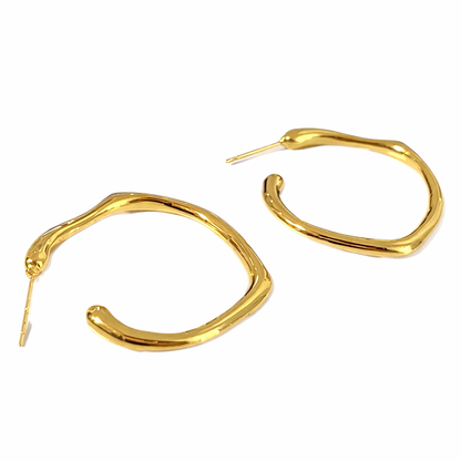 C-Shape Hoop Stud Earrings
