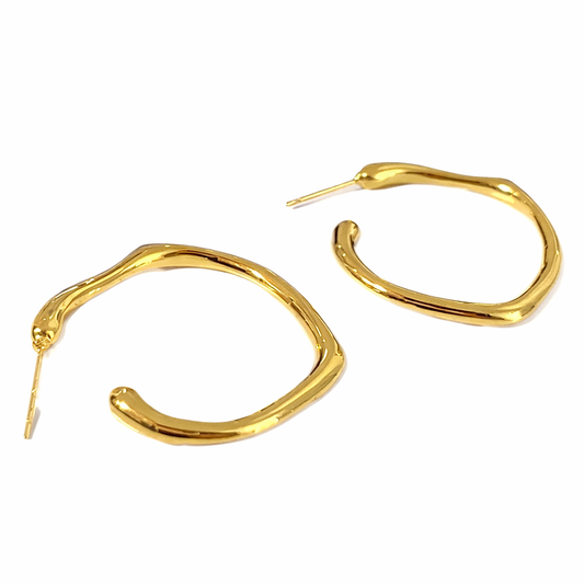 C-Shape Hoop Stud Earrings