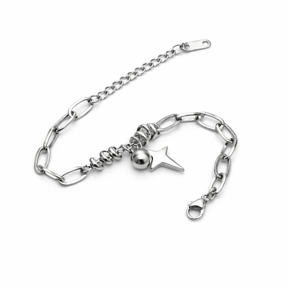 Cross Star & Sphere Titanium Steel Bracelet