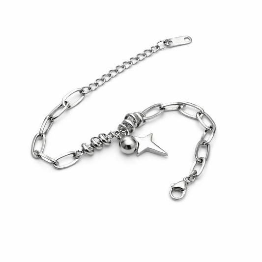 Cross Star & Sphere Titanium Steel Bracelet