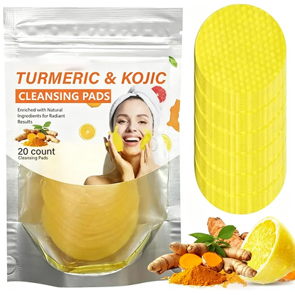 Turmeric & Kojic Acid Cleansing Pads,Gentle Deep Clean Soft Texture FacialSkincare Pads